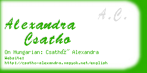 alexandra csatho business card